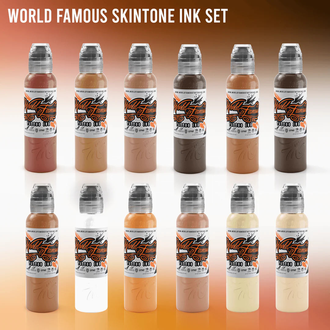 World Famous Tattoo Ink Pigment Set - Skintone Ink Set